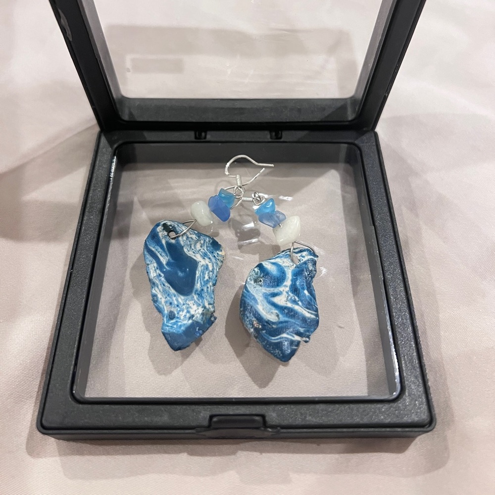 Handmade Ceramic Earrings with Lacquer Finish